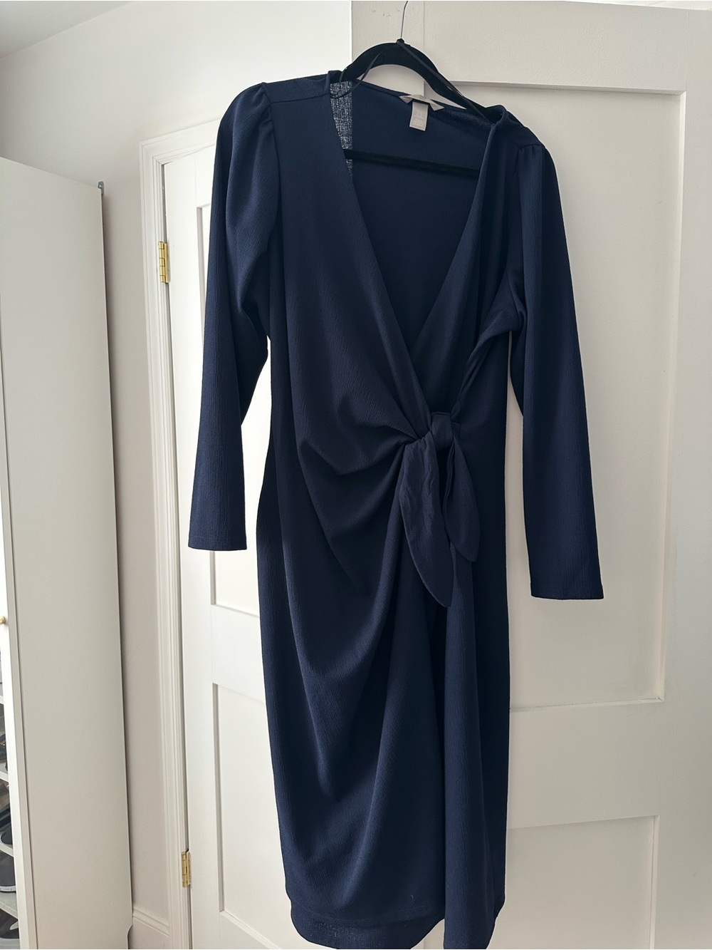 H&M Elegant Navy Wrap-Tie Dress XXL NWOT
